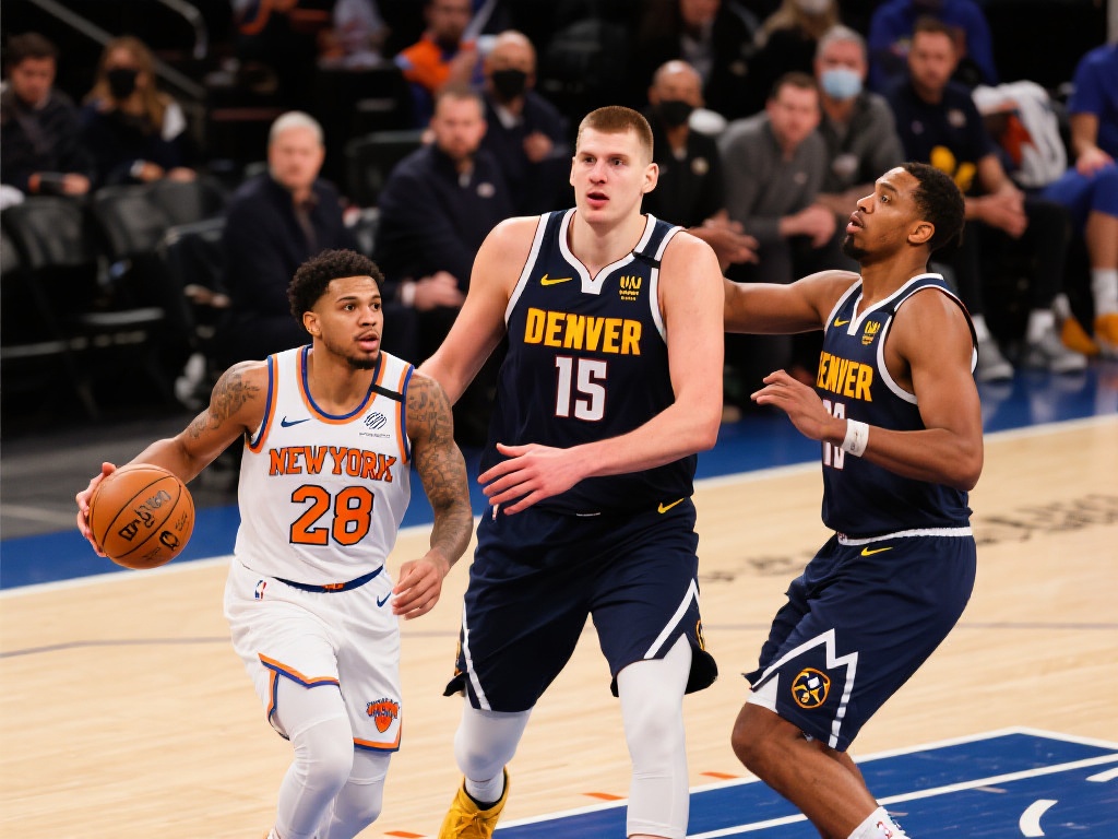 以11月对阵丹佛掘金的比赛为例，尼克斯全